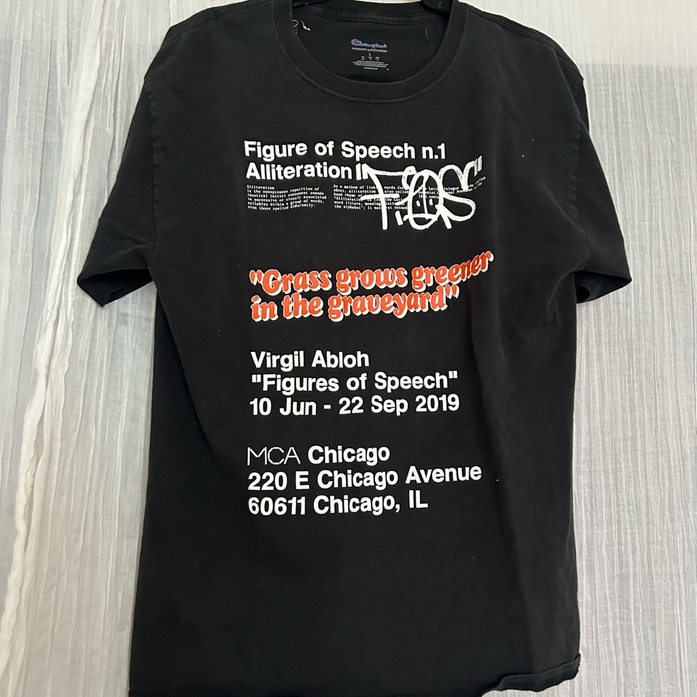 COPY - Virgil Abloh MCA Figures of Speech Grass Graveyard (White Text) Tee
